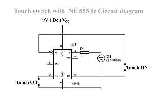 ne555触摸开关电路